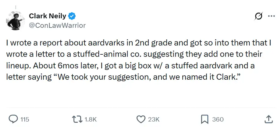 stuffed animal aardvark story