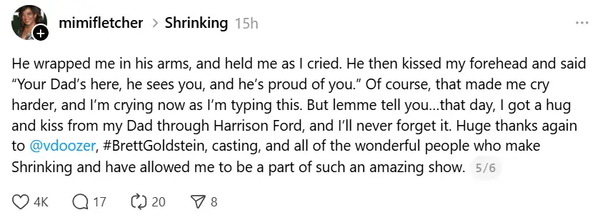 woman shares Harrison Ford kindness story