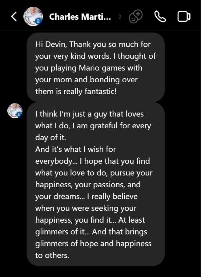 Mario voice actor kindness