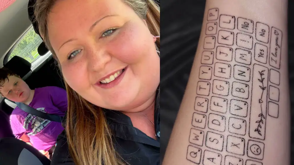 keyboard tattoo autistic son