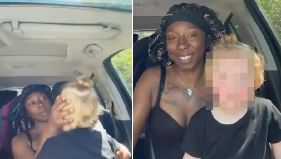 woman rescues child alone street